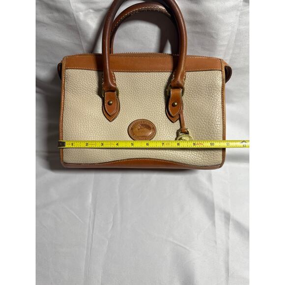 Vintage Dooney & Bourke Beige Brown Pebble Leather Satchel - Picture 14 of 16